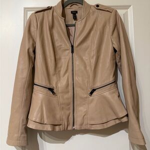 Gili Tan Faux Leather Jacket
